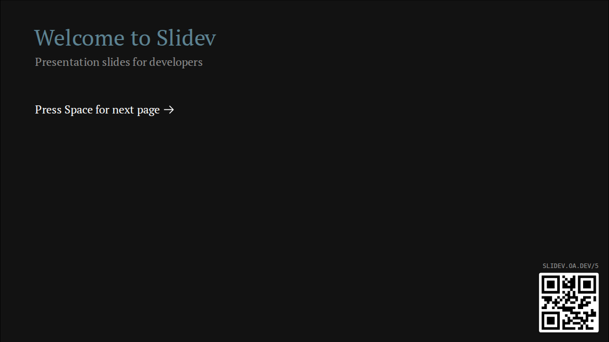 Welcome to Slidev